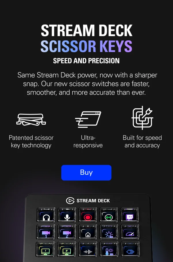 STREAM DECK SCISSOR KEYS - Speed and precision - Buy