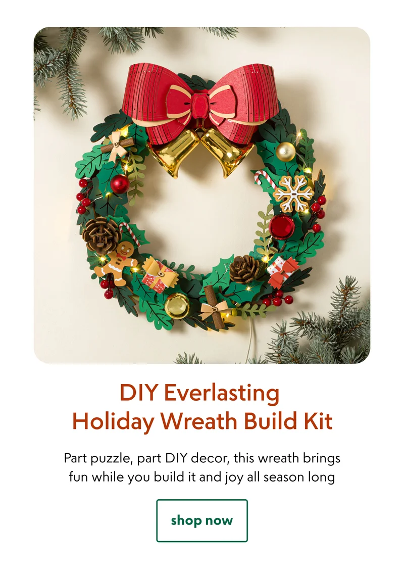DIY Everlasting Holiday Wreath Build Kit