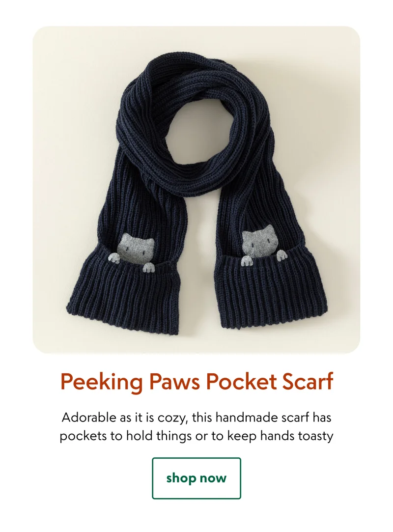 Peeking Paws Pocket Scarf