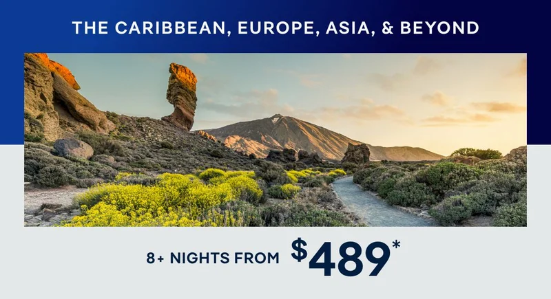 The Caribbean, Europe, Asia, & Beyond – 8+ Nights – Click to View Cruises & Book Now The Caribbean, Europe, Asia, & Beyond – 8+ Nights – Click to View Cruises & Book Now