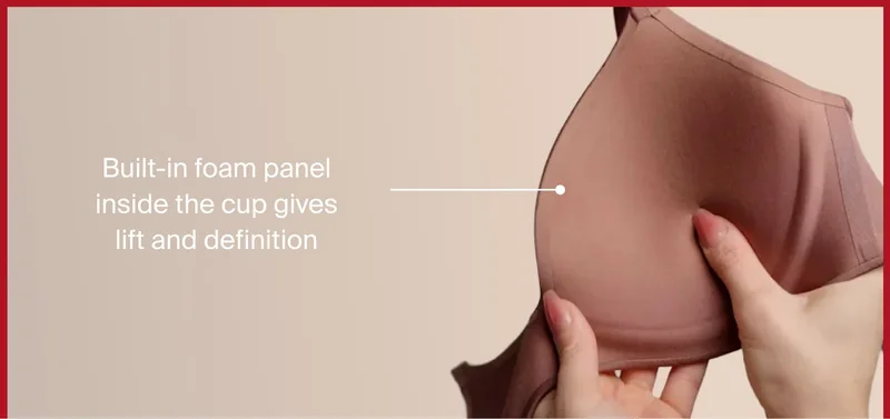 Built-in foam panel inside the cup gives lift and definition.