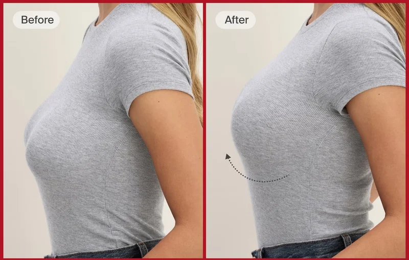 Before and After Uplift Push-Up Bra.