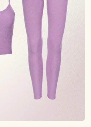 Spacedye At Your Leisure High Waisted Midi Legging in Lilac Petal Heather