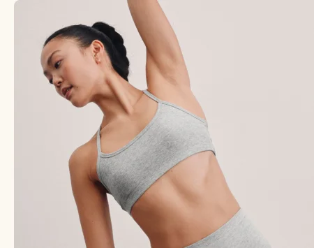 Spacedye Slim Racerback Bra in Silver Mist
