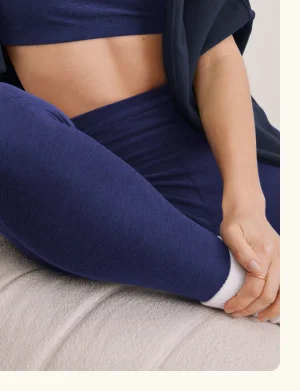 Spacedye Caught In The Midi High Waisted Legging in Eternal Blue Heather
