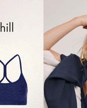 Spacedye Slim Racerback Bra in Eternal Blue Heather