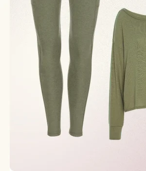 Spacedye Out Of Pocket High Waisted Midi Legging in Grey Sage Heather