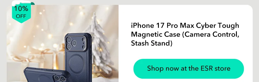 iPhone 17 Pro Max Cyber Tough Magnetic Case (Camera Control, Stash Stand)