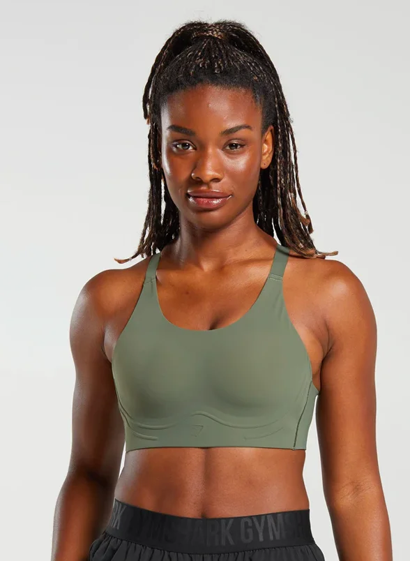 CROSS BACK SPORTS BRA - Core Olive