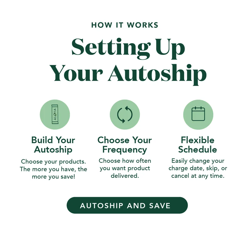 Build your autoship, choose your frequency, and change it whenever with a flexible schedule!
