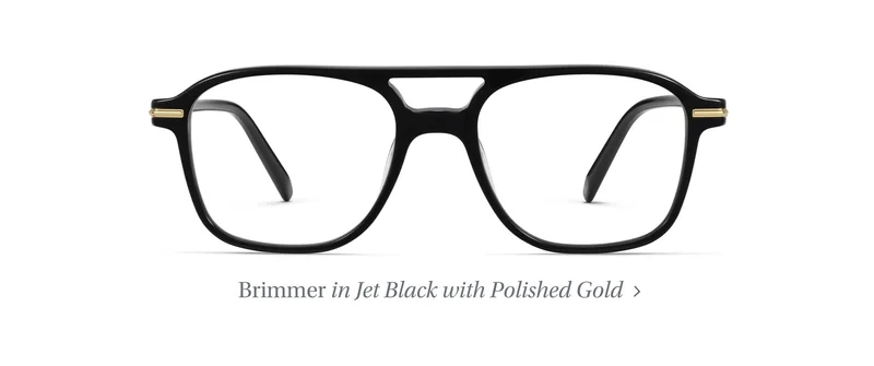 Brimmer in jet Black with polished gold