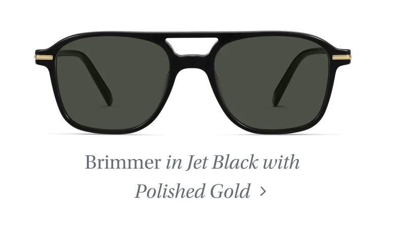 Brimmer in jet Black with polished gold