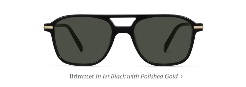 Brimmer in jet Black with polished gold