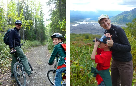 Biking hear the Root Glacier