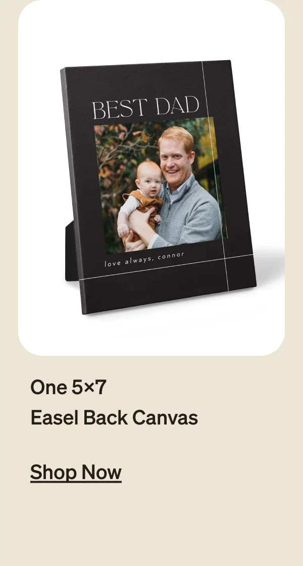 One 5x7 Easel Back Canvas