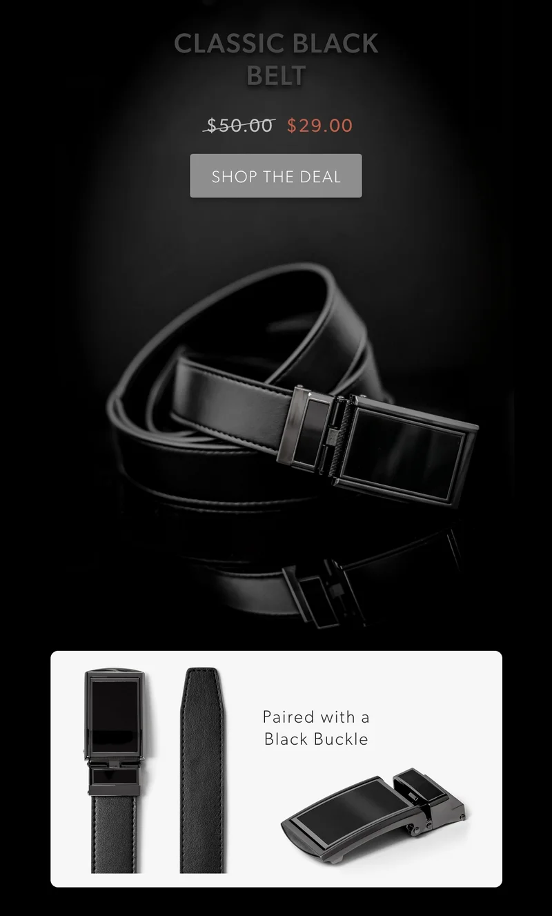 Deal of the Day! Classic Black belt only $29.00!