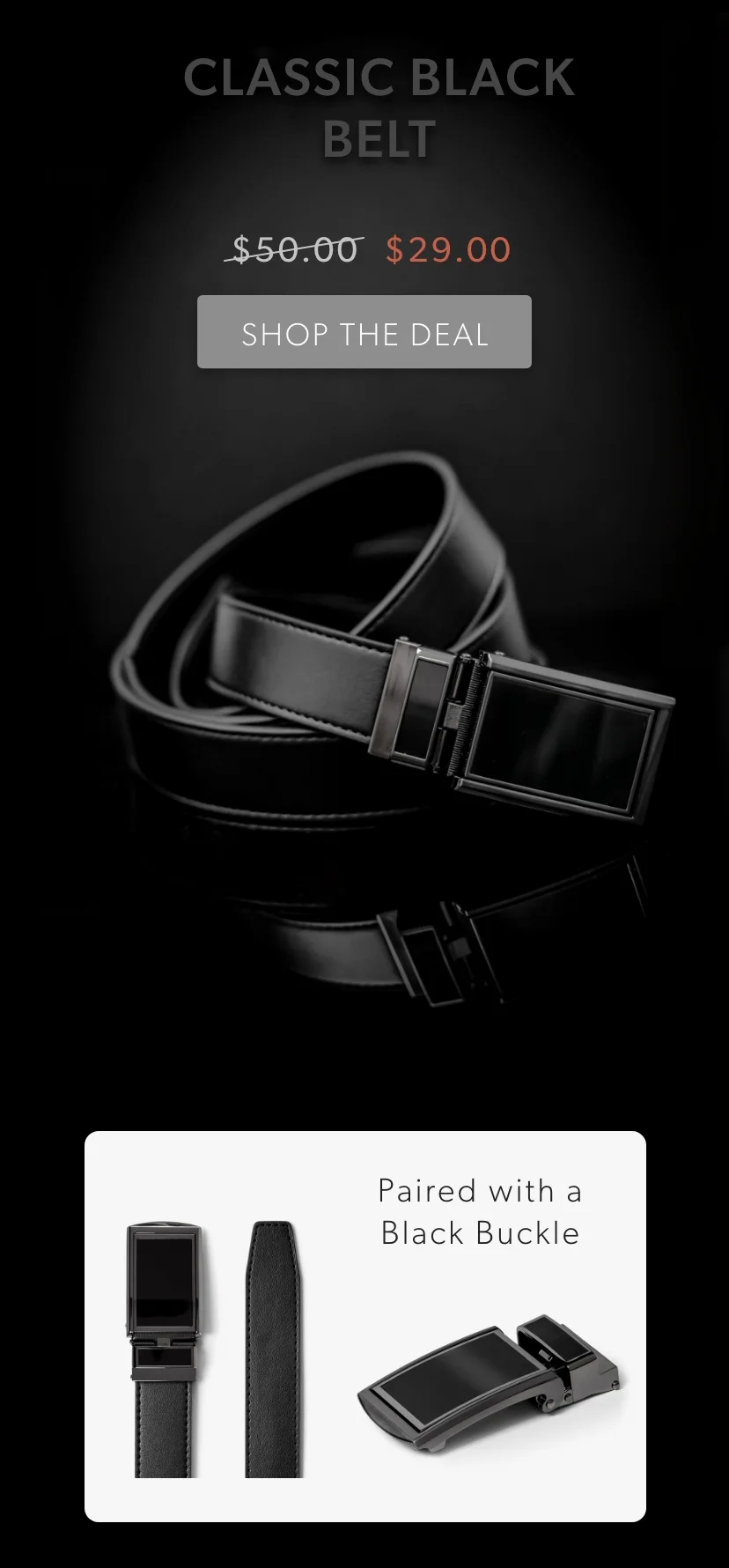 Deal of the Day! Classic Black belt only $29.00! Deal of the Day! Classic Black belt only $29.00!