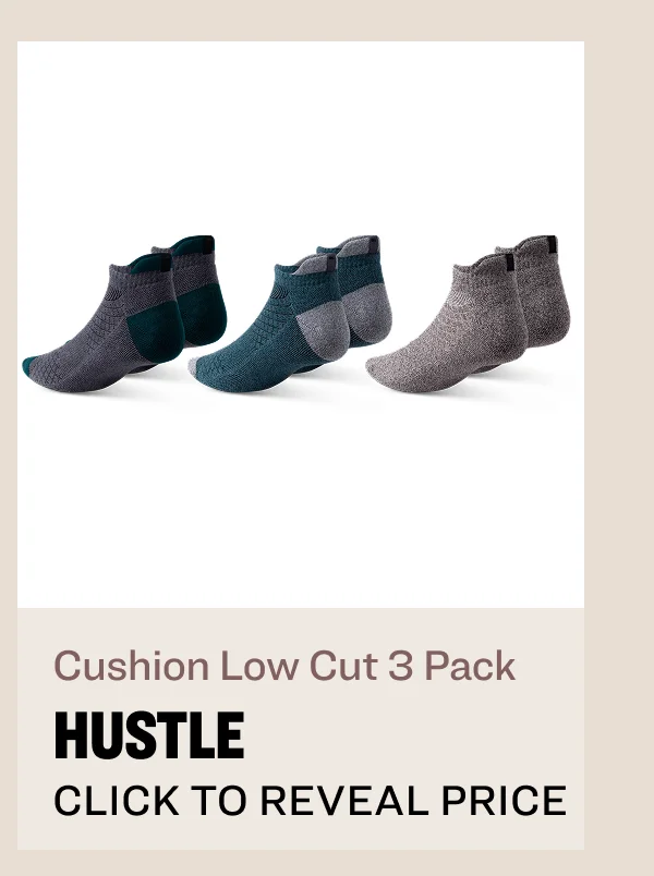 Cushion Low Cut 3 Pack Hustle $17.99