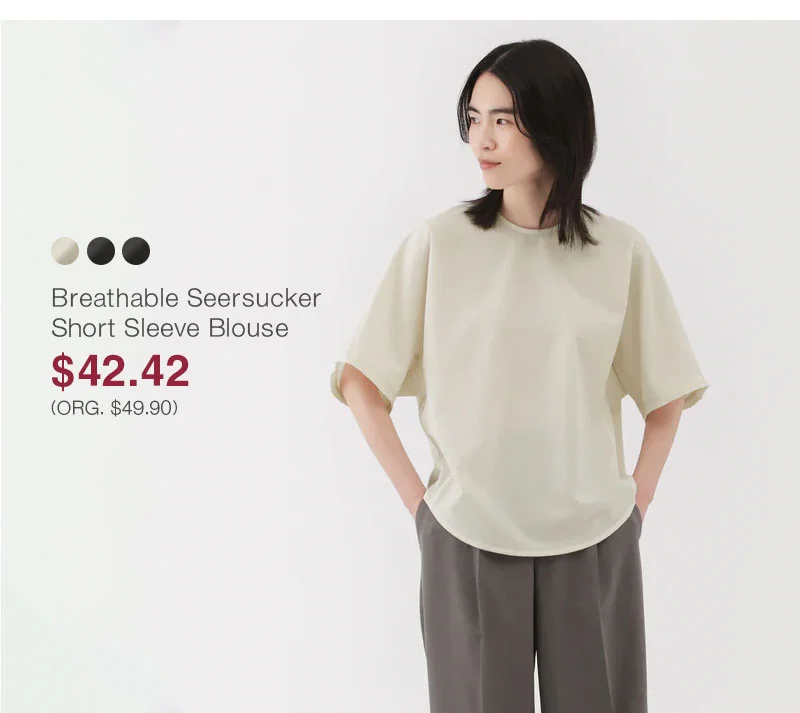 Shop Women's Breathable Seersucker Short Sleeve Blouse