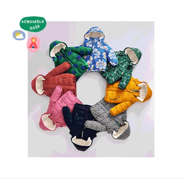 2-in-1 Padded Coat - Pebble Blue Flower Bud