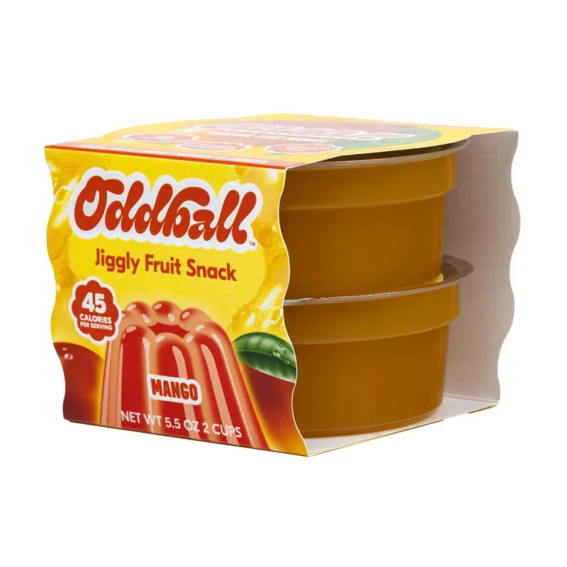 Plant-Based Jiggly Fruit Snack Cups, Mango, 2 Ct