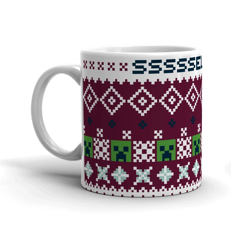 Image of Minecraft Creeper SSSELEBRATE White Mug