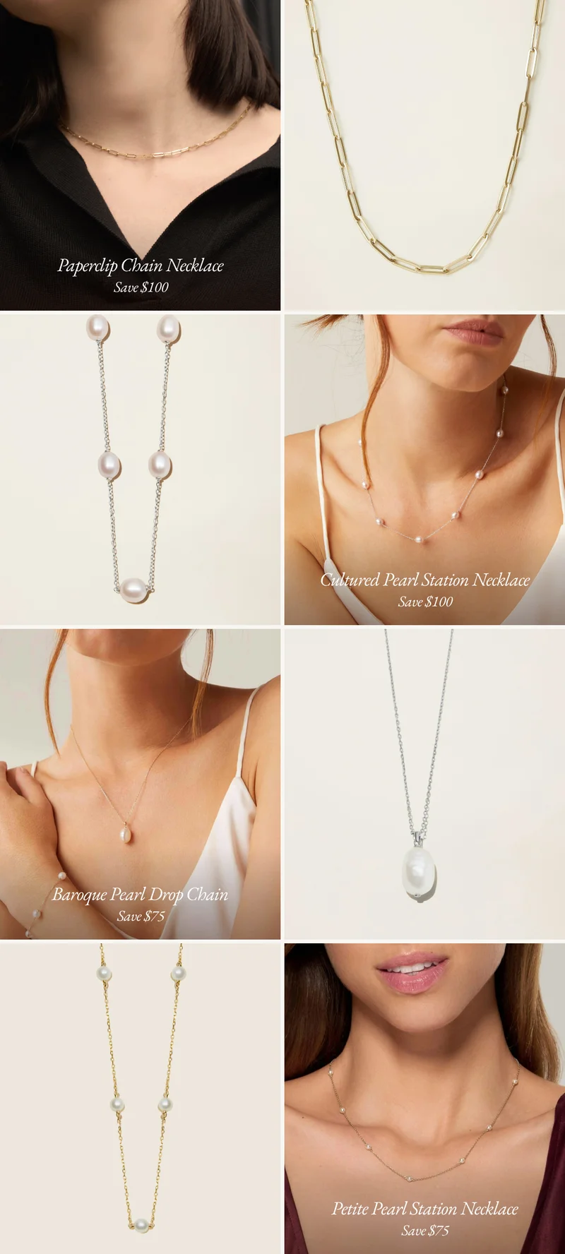 Gold Necklaces Up to $125 off