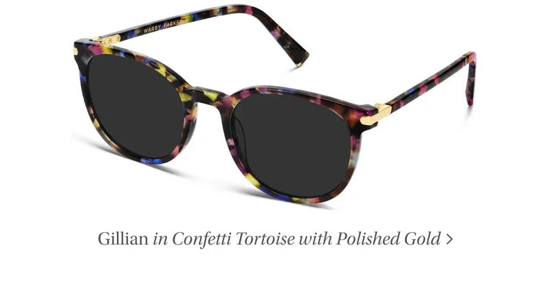 Gillian in Confetti Tortoise with Polished Gold