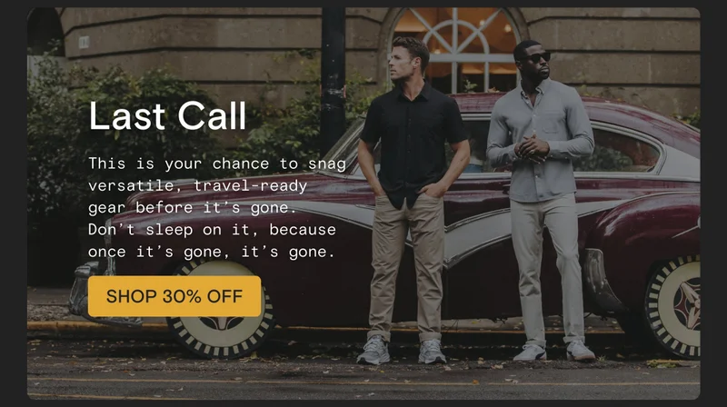 Last Call: This is your chance to snag versatile, travel-ready gear before it’s gone. Don’t sleep on it, because once it’s gone, it’s gone.