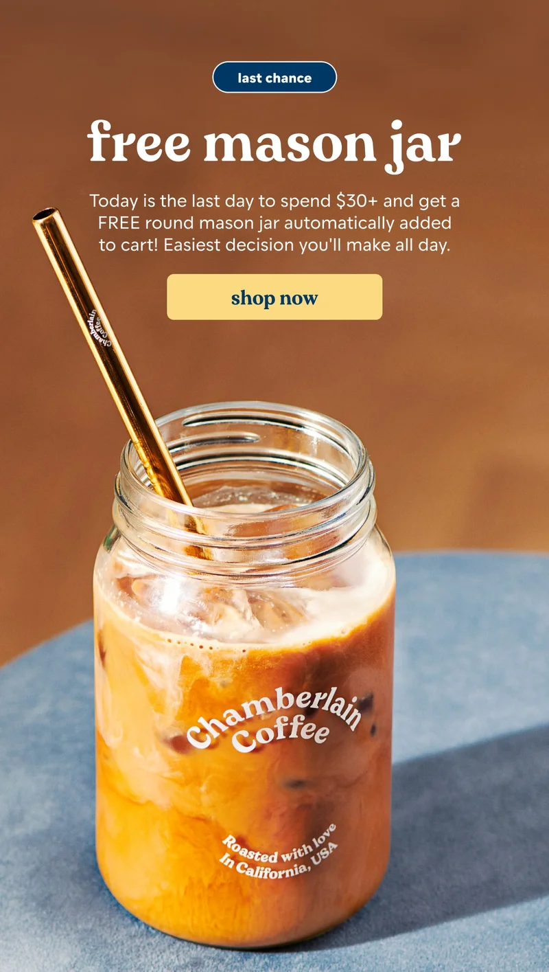free mason jar when you spend 30+