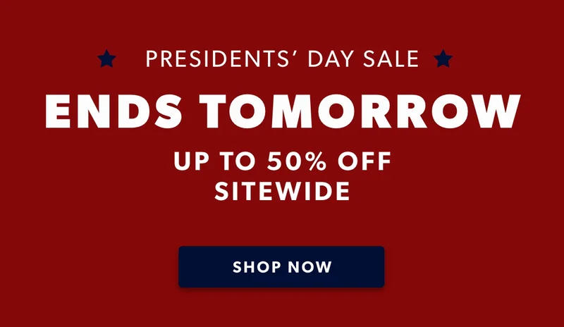 Ends soon! Shop President's Day Sale and save up to 50% off. Price as marked. SHOP NOW