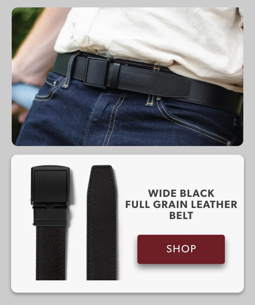 Shop Wide Black Full Grain Leather Belt Shop Wide Black Full Grain Leather Belt