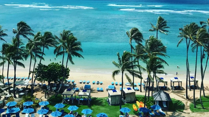 A beach on a resort in Honolulu, Hawaii
