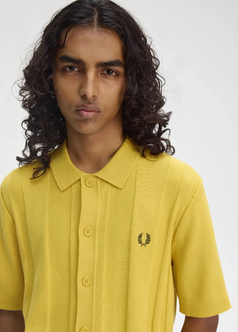 Fred Perry Button Through Shirt Honeycomb