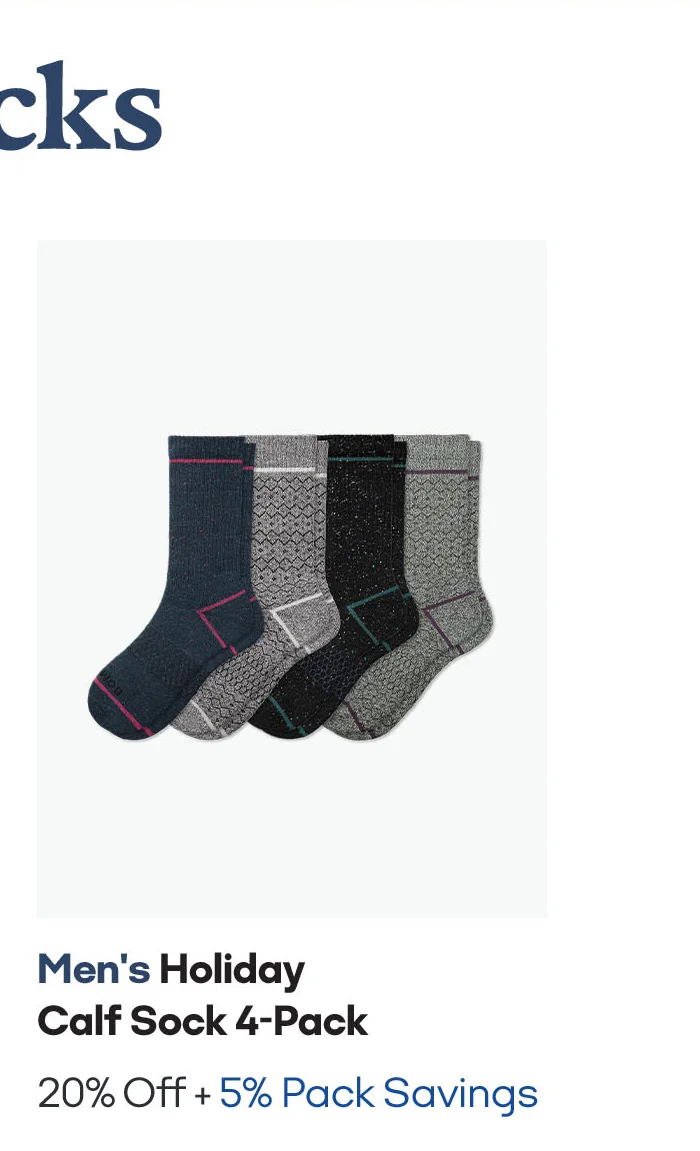 Men's Holiday Calf Sock 4-Pack