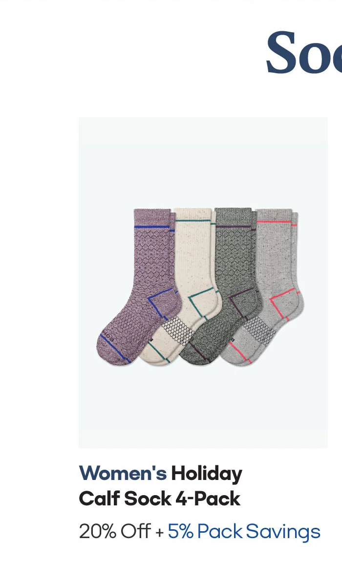 Women's Holiday Calf Sock 4-Pack