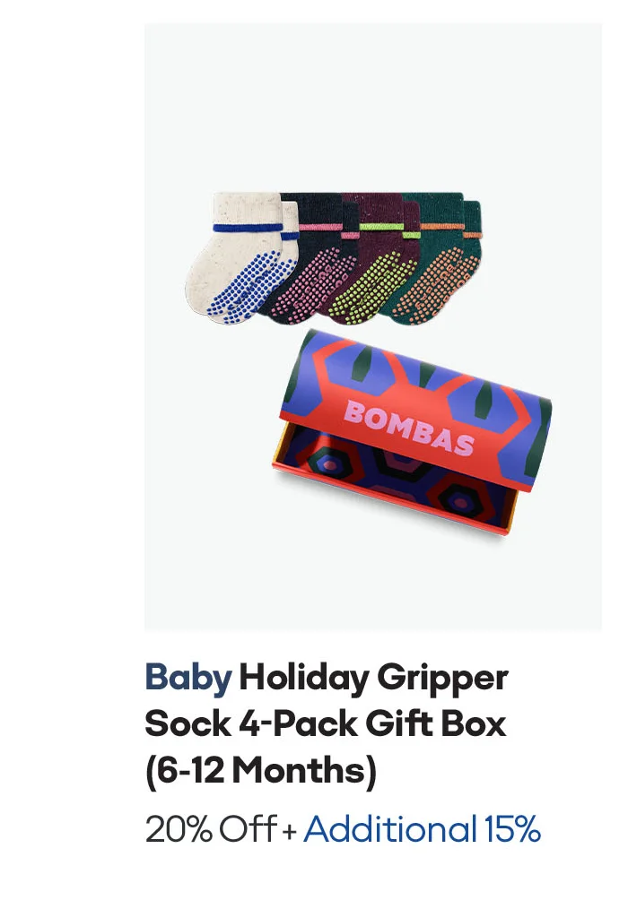 Baby Holiday Gripper Sock 4-Pack Gift Box 6-12 Months
