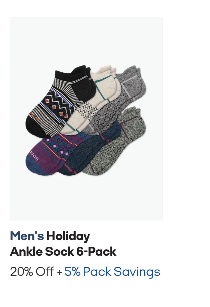Men's Holiday Ankle Sock 6-Pack