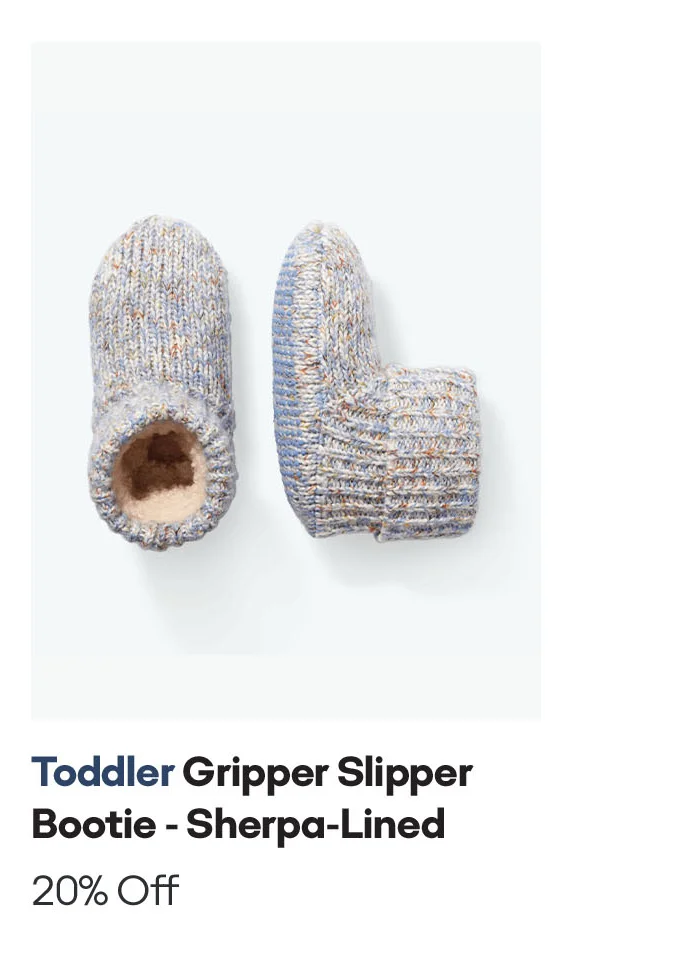 Toddler Gripper SLipper Bootie Sherpa - Lined