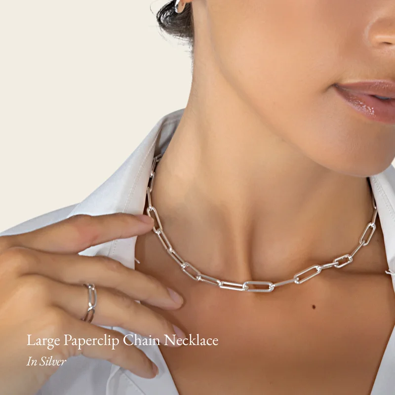 Large Paperclip Chain Necklace