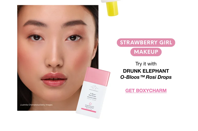 STRAWBERRY GIRL MAKEUP. Try it with DRUNK ELEPHANT O-Bloos™ Rosi Drops. Get BOXYCHARM