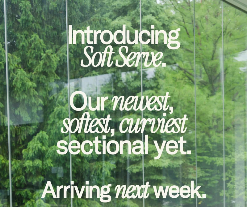 Introducing Soft Serve. Our newest, softest, curviest sectional yet. Coming next week.