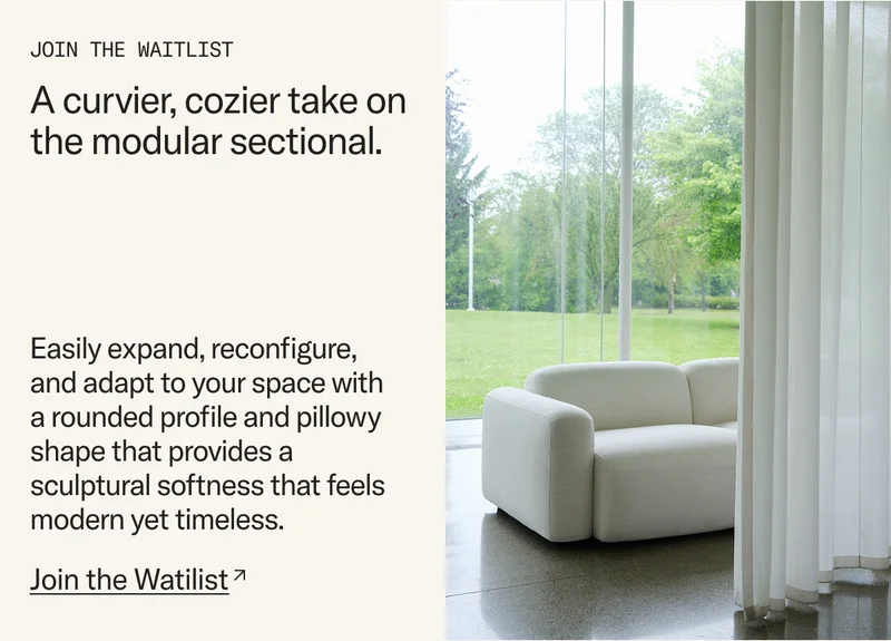 A curvier, cozier take on the modular sectional.