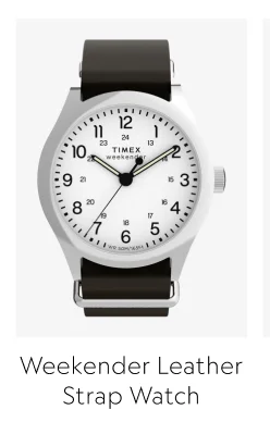 Weekender 39mm Leather Strap Watch