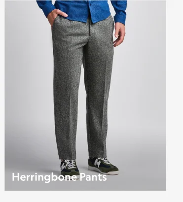 Herringbone Single Pleat Pants