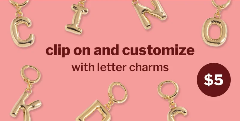 clip on and customize with letter charms
