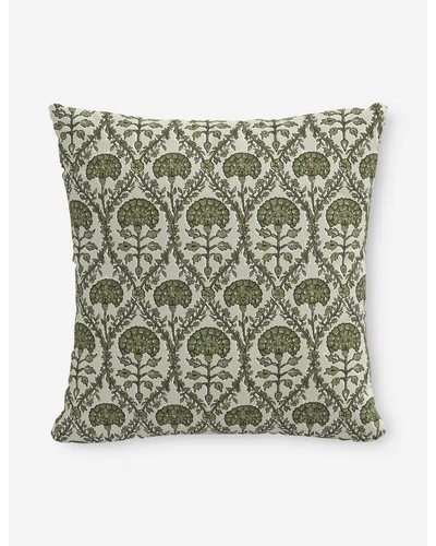 Barrera Indoor / Outdoor Pillow - Olive and Tan / 20" x 20"