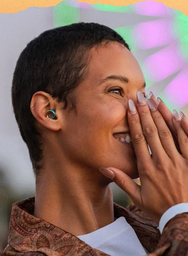 A GIF of people partying with Loop Coachella earplugs