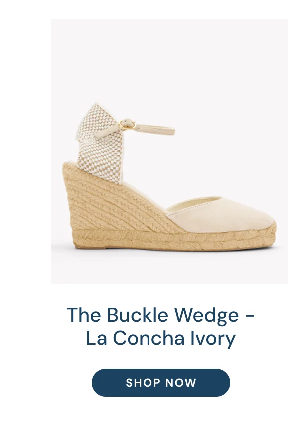 The Buckle Wedge - La Concha Ivory
