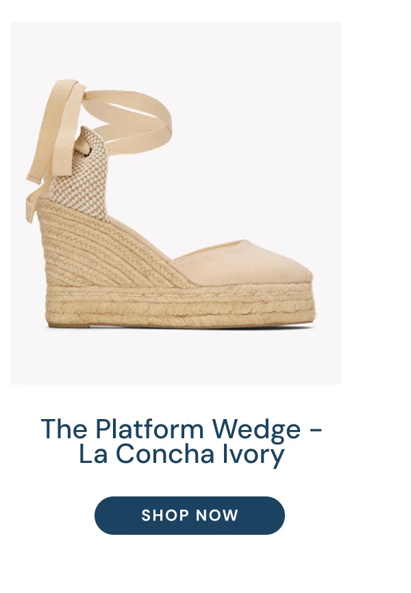 The Platform Wedge - La Concha Ivory